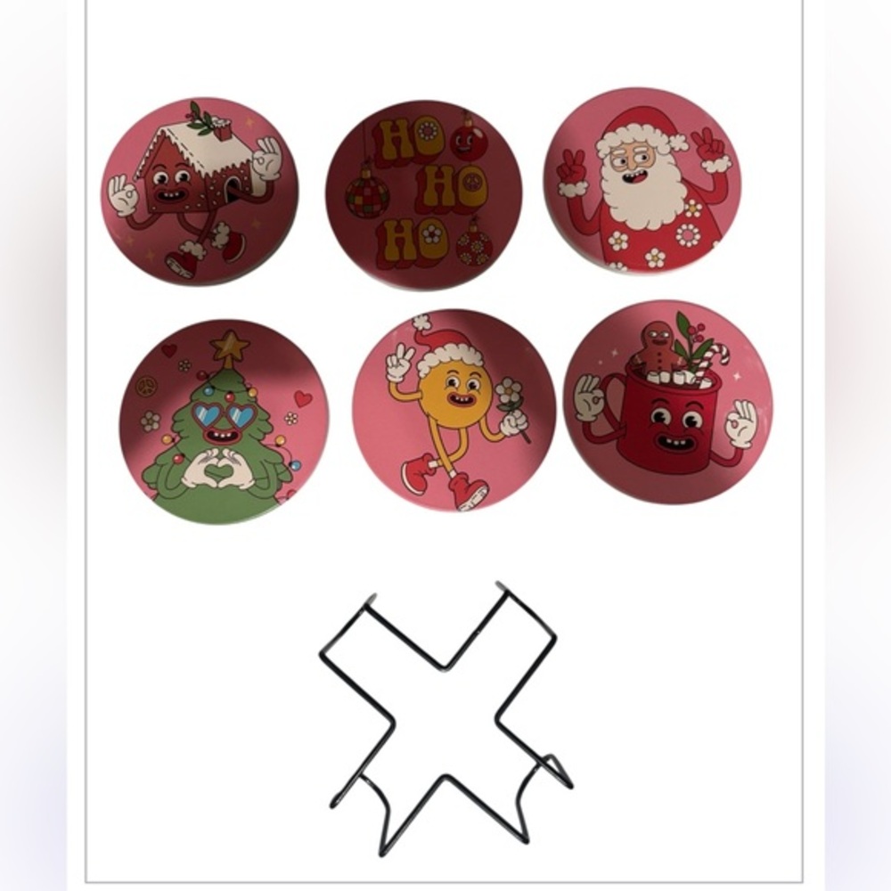 Christmas Coasters Set of 6 funny Christmas themed drink coasters